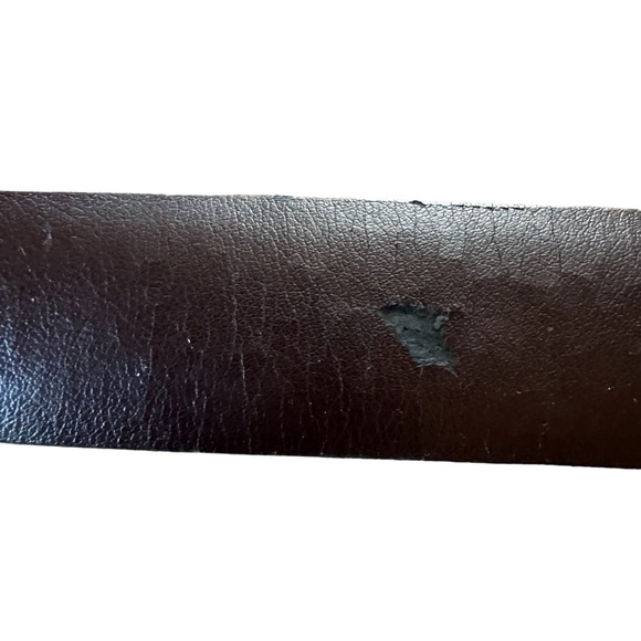 *Women’s Vint Sm Calvin Klein Brown Natural Fullgrain Leather Belt Gold Buckle - Picture 6 of 11